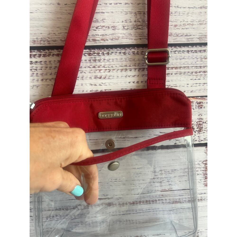 BAGALINNI STADIUM CLEAR POCKET CROSSBODY BAG RED - Picture 5 of 12